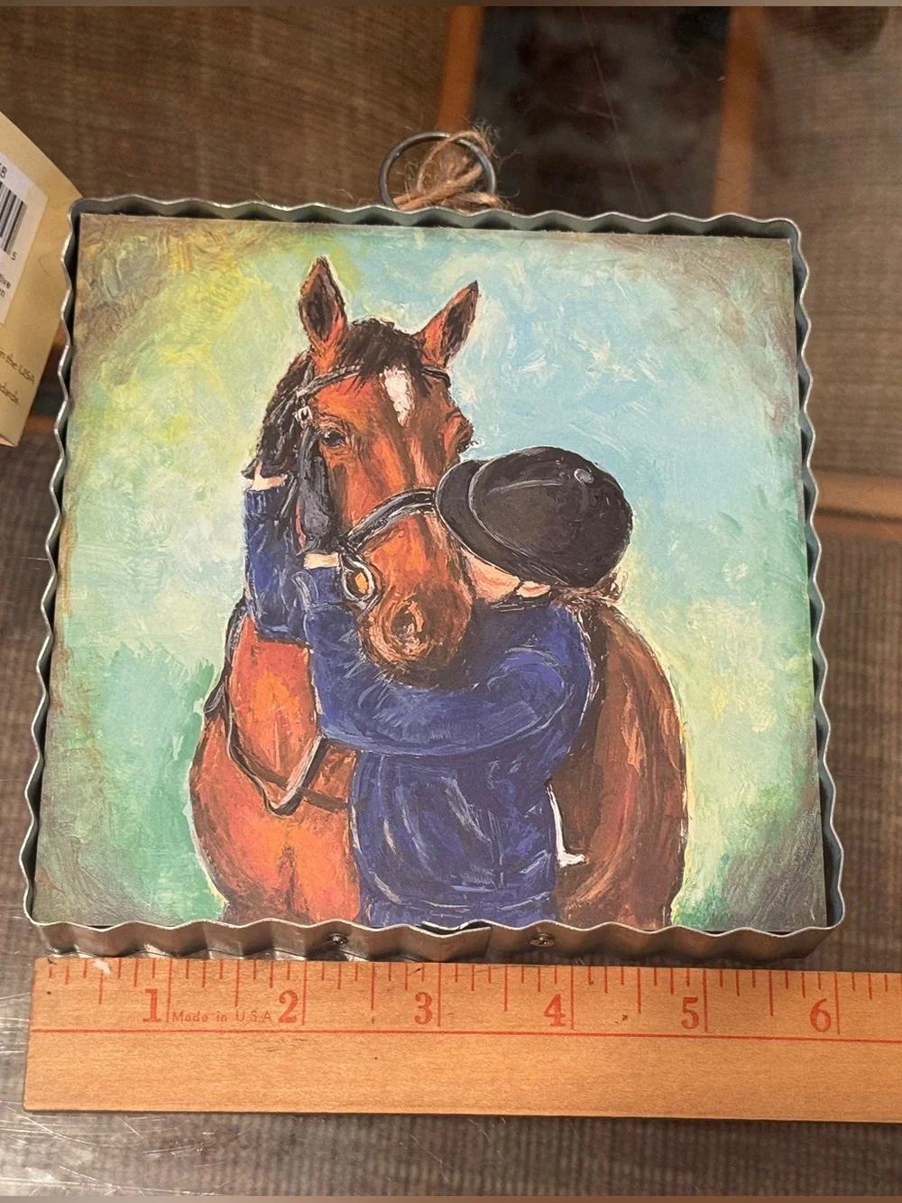 Mini Hamilton “Living The Dream” Horse & Rider Decorative Plaque